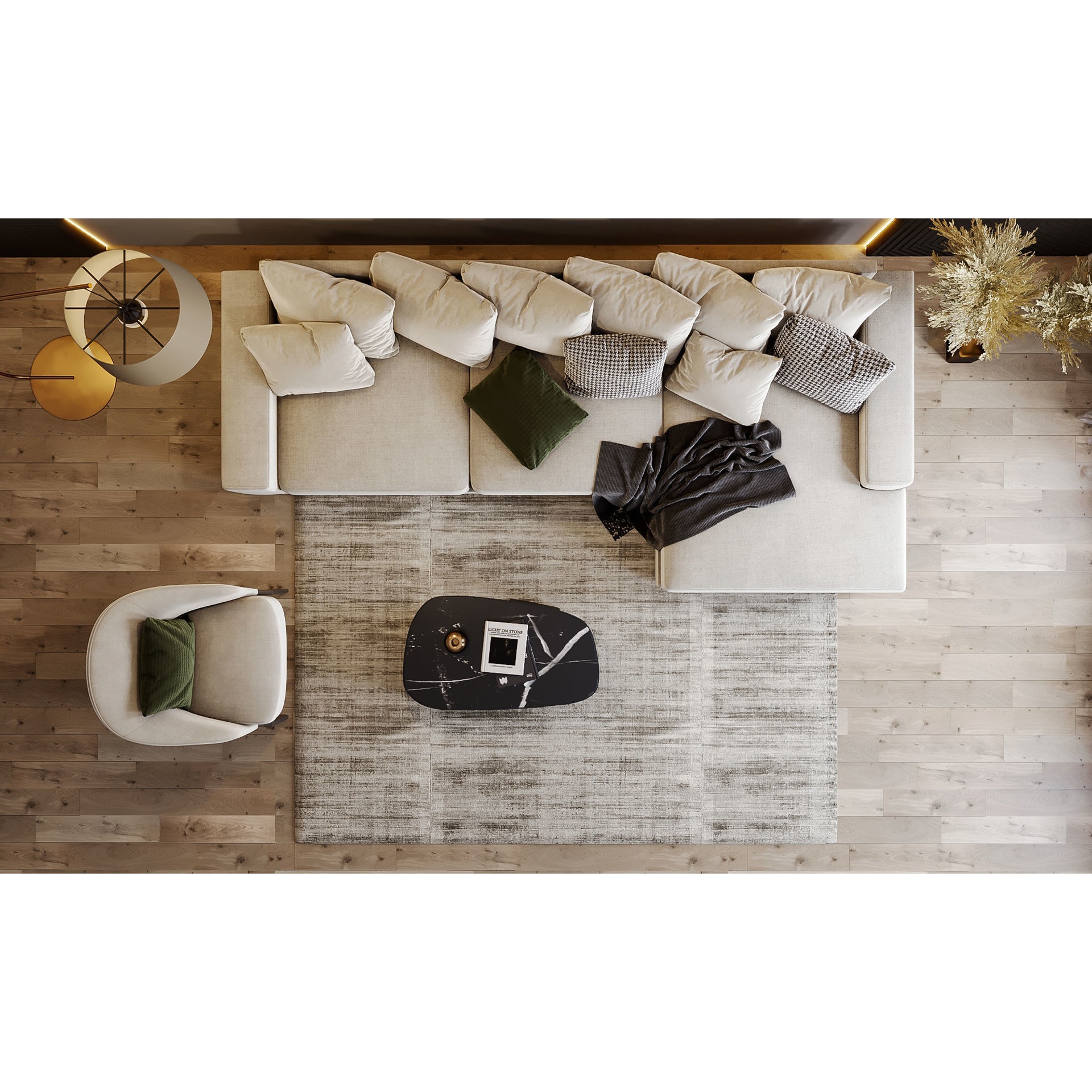 Interior Living Room Scene - Fully Textured 3D Model - View 5