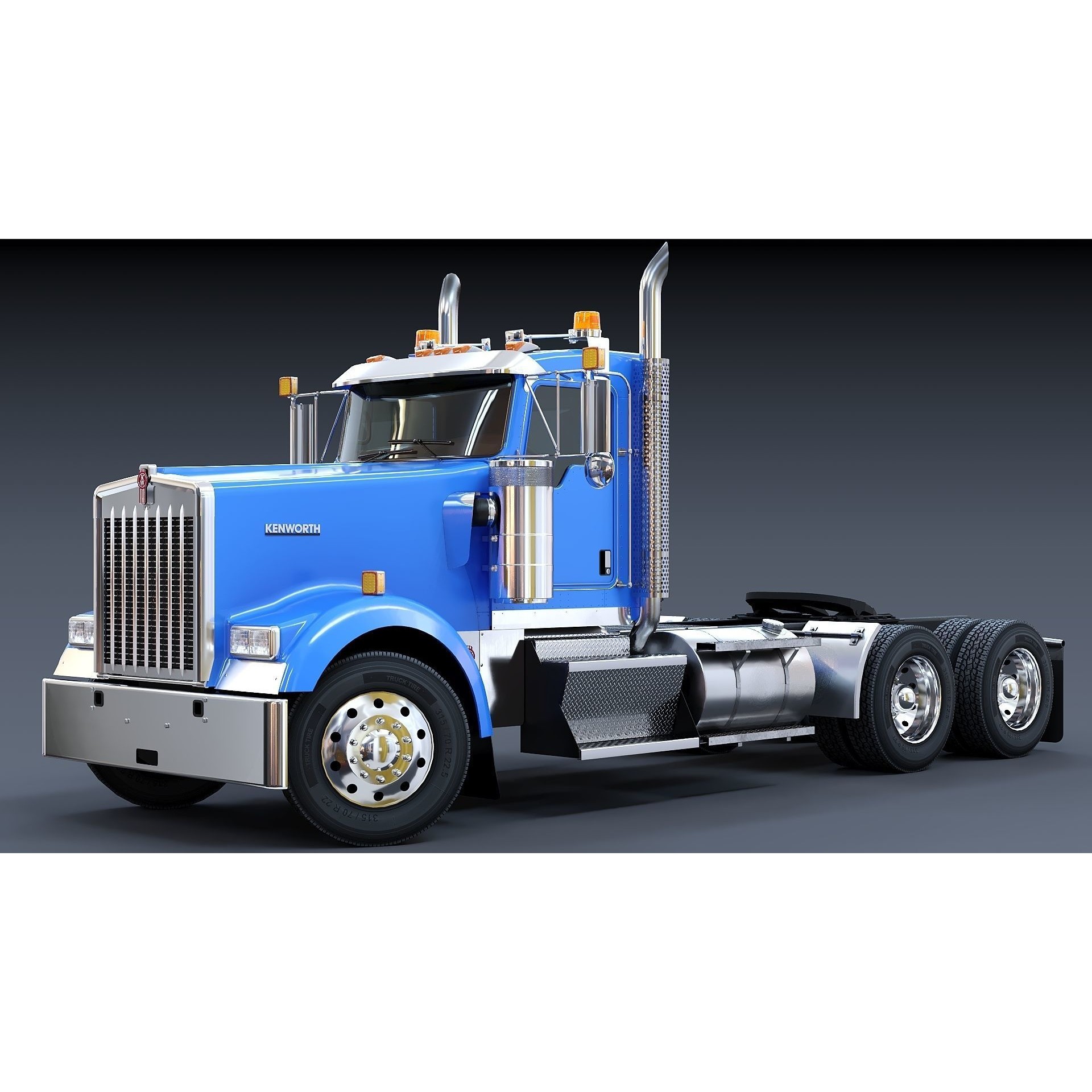 Kenworth W900 Daycab - Low-Poly Game-Ready 3D Model - View 19