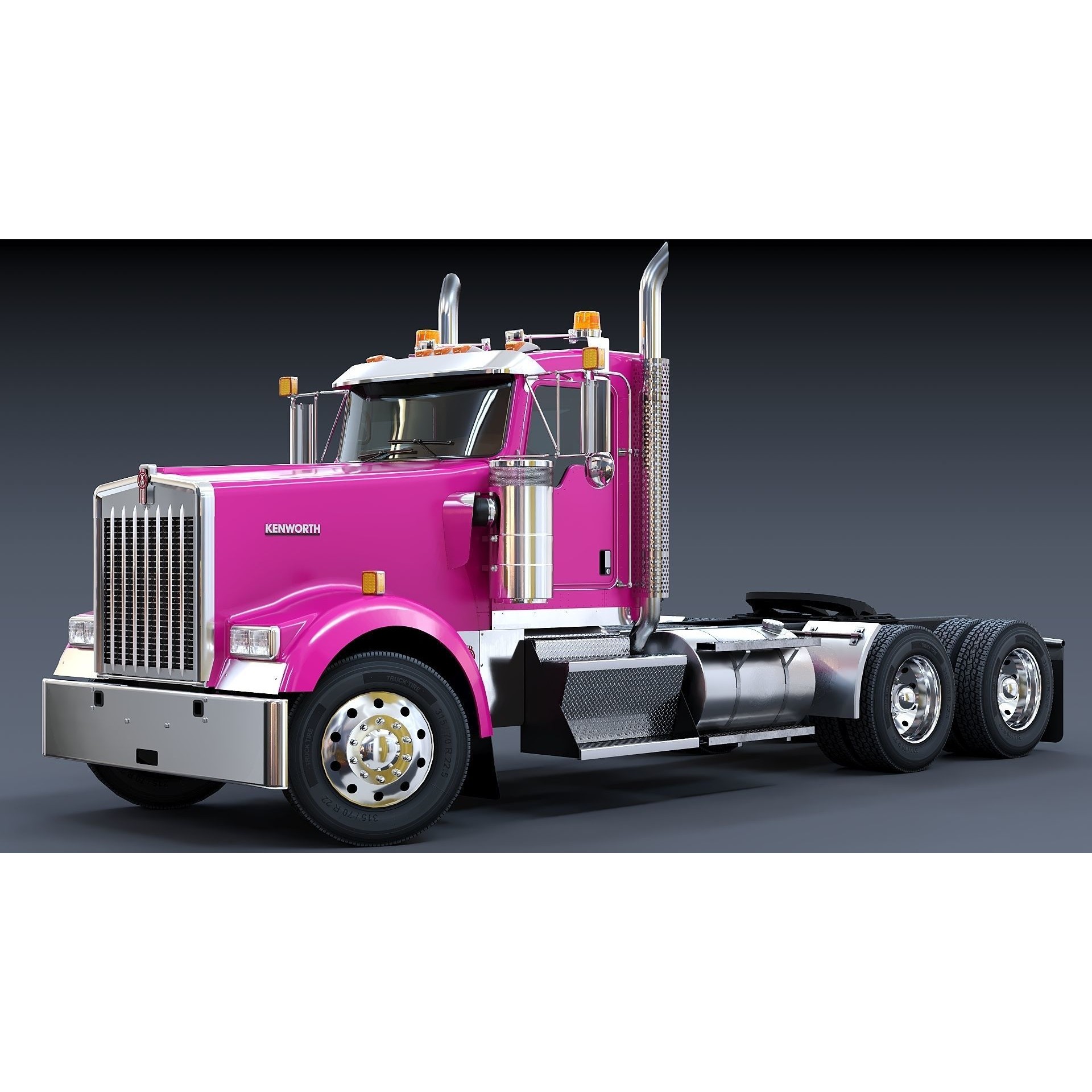 Kenworth W900 Daycab - Low-Poly Game-Ready 3D Model - View 21