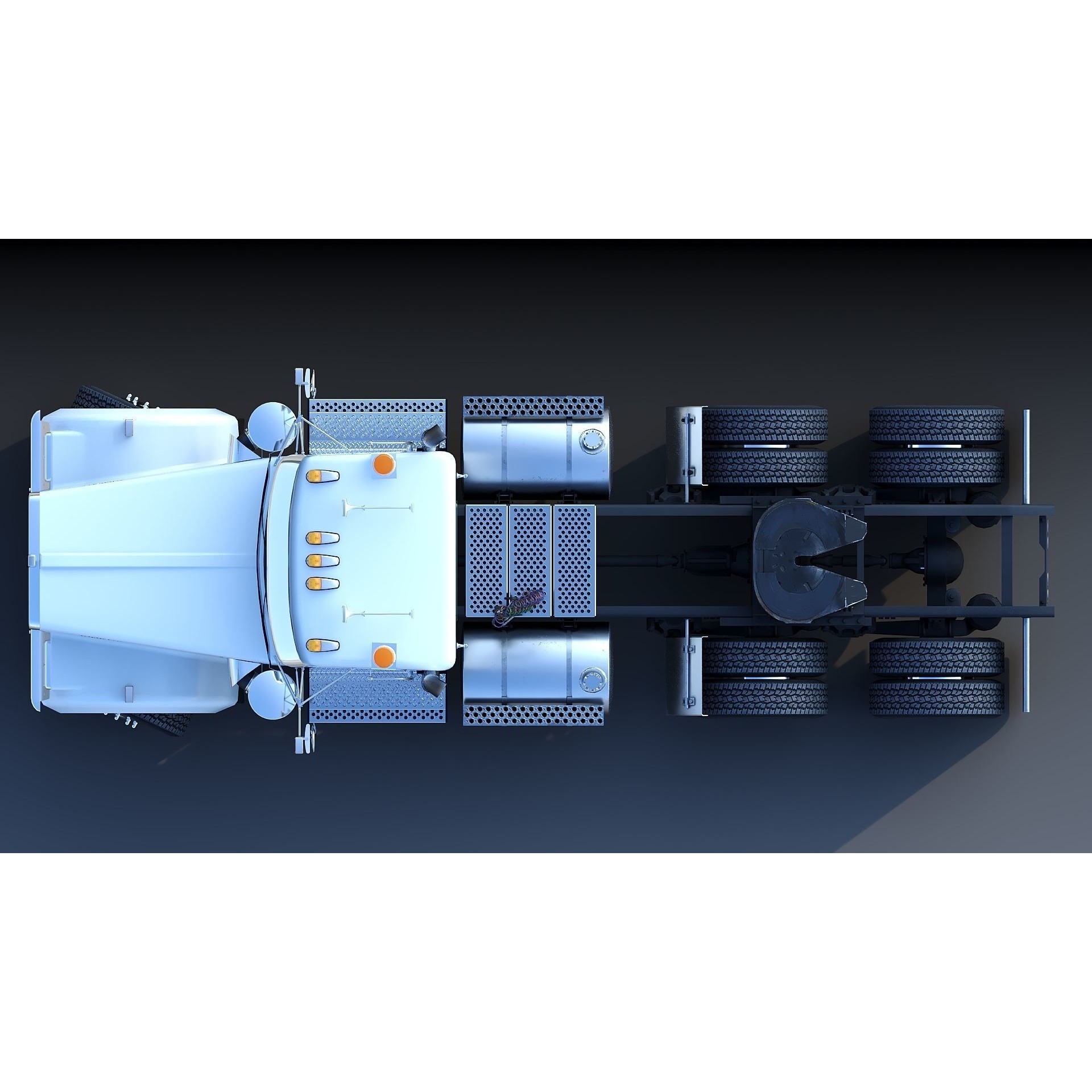 Kenworth W900 Daycab - Low-Poly Game-Ready 3D Model - View 24