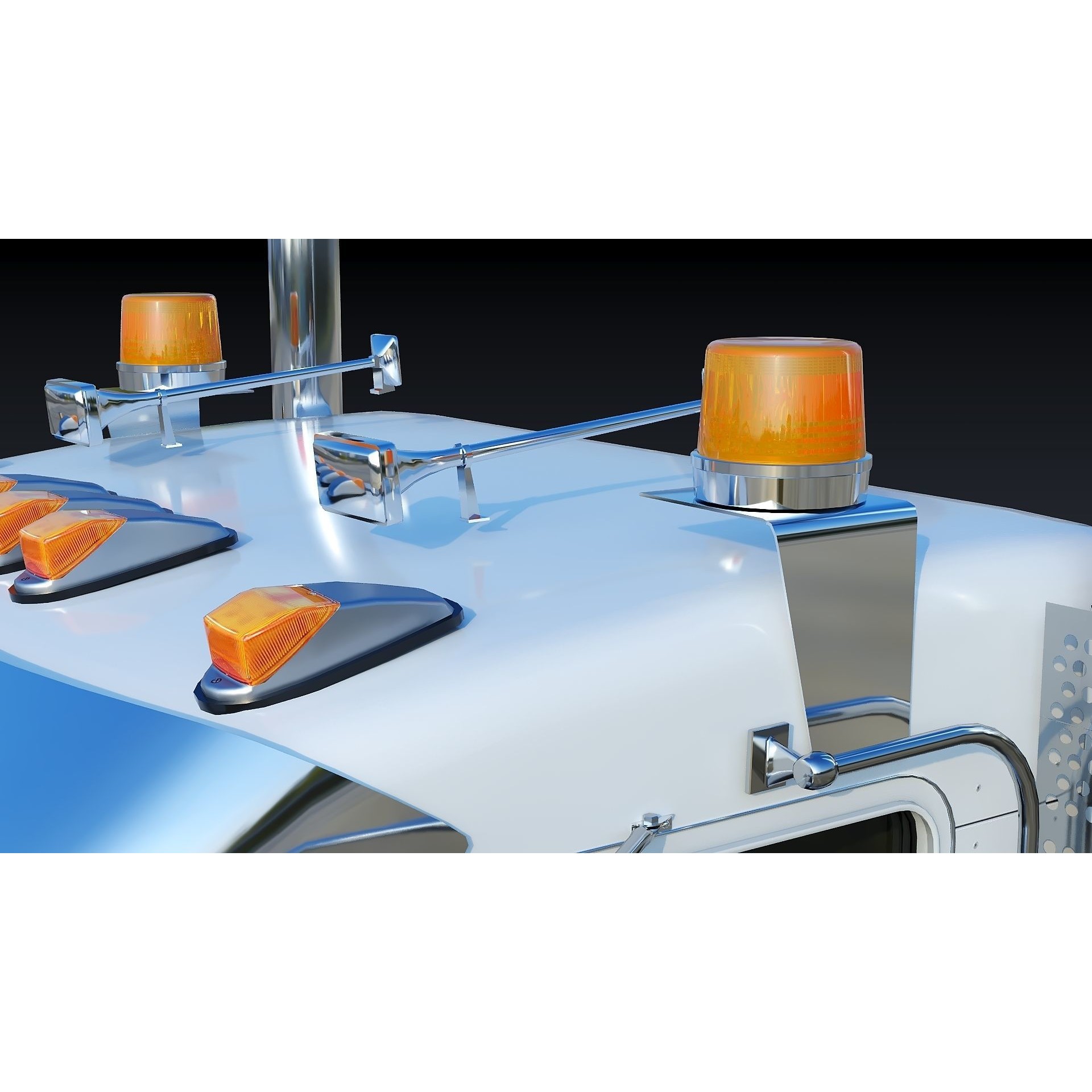 Kenworth W900 Daycab - Low-Poly Game-Ready 3D Model - View 30