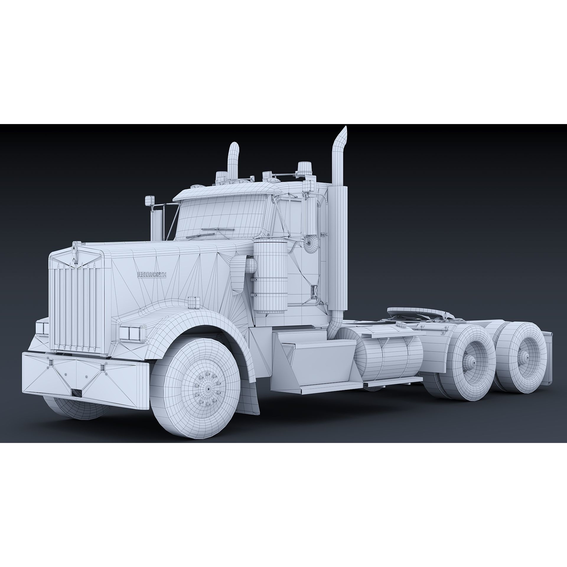 Kenworth W900 Daycab - Low-Poly Game-Ready 3D Model - View 31