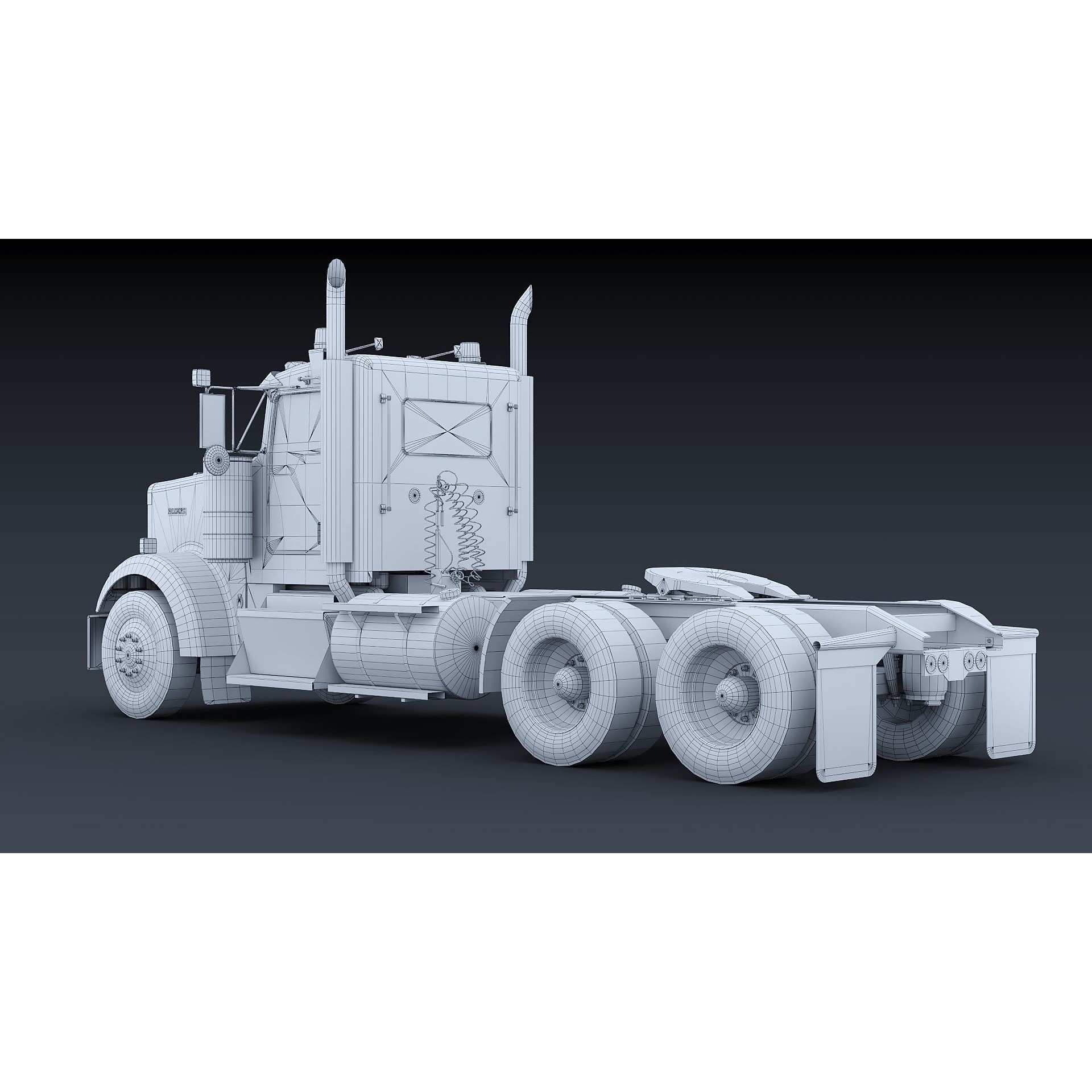 Kenworth W900 Daycab - Low-Poly Game-Ready 3D Model - View 32