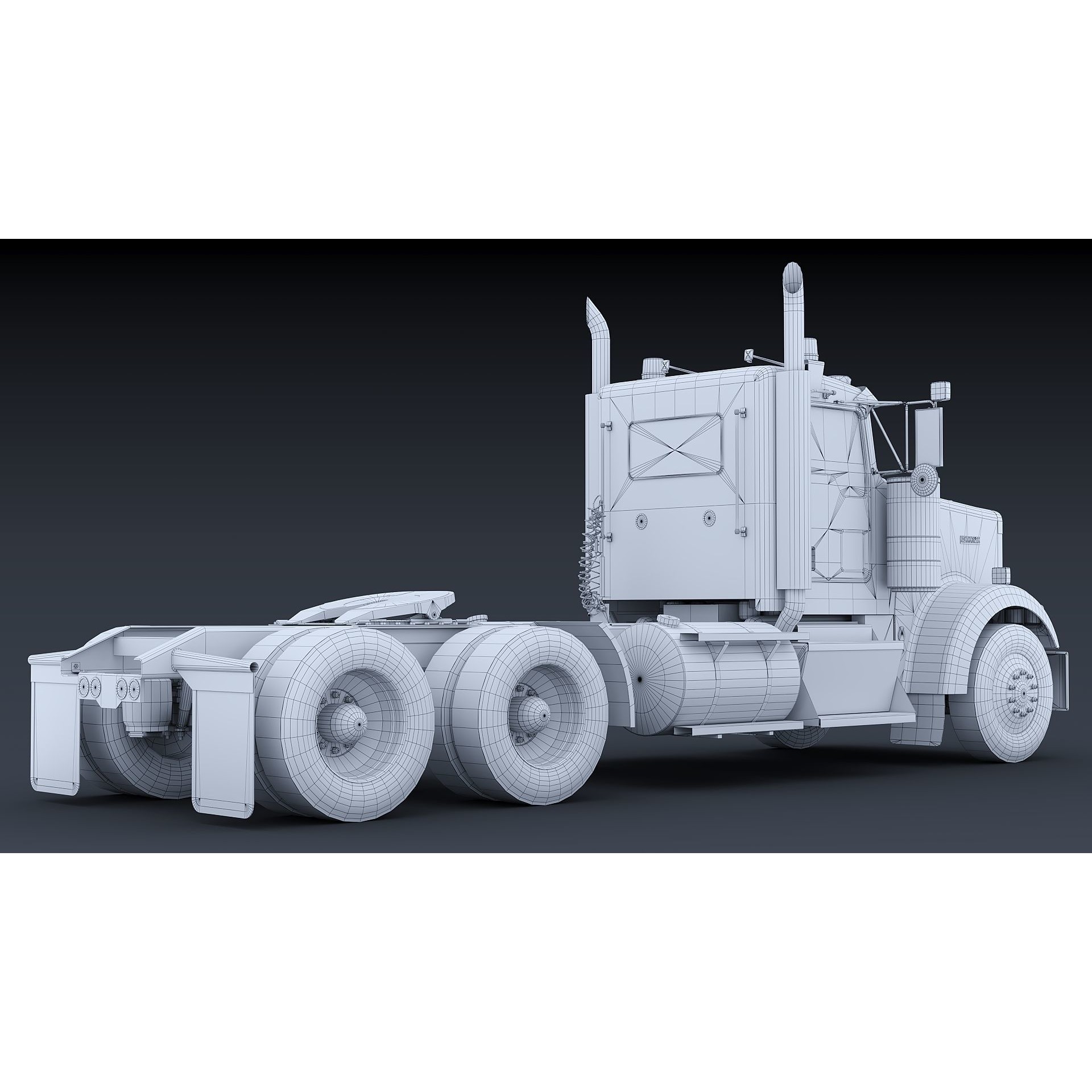Kenworth W900 Daycab - Low-Poly Game-Ready 3D Model - View 34