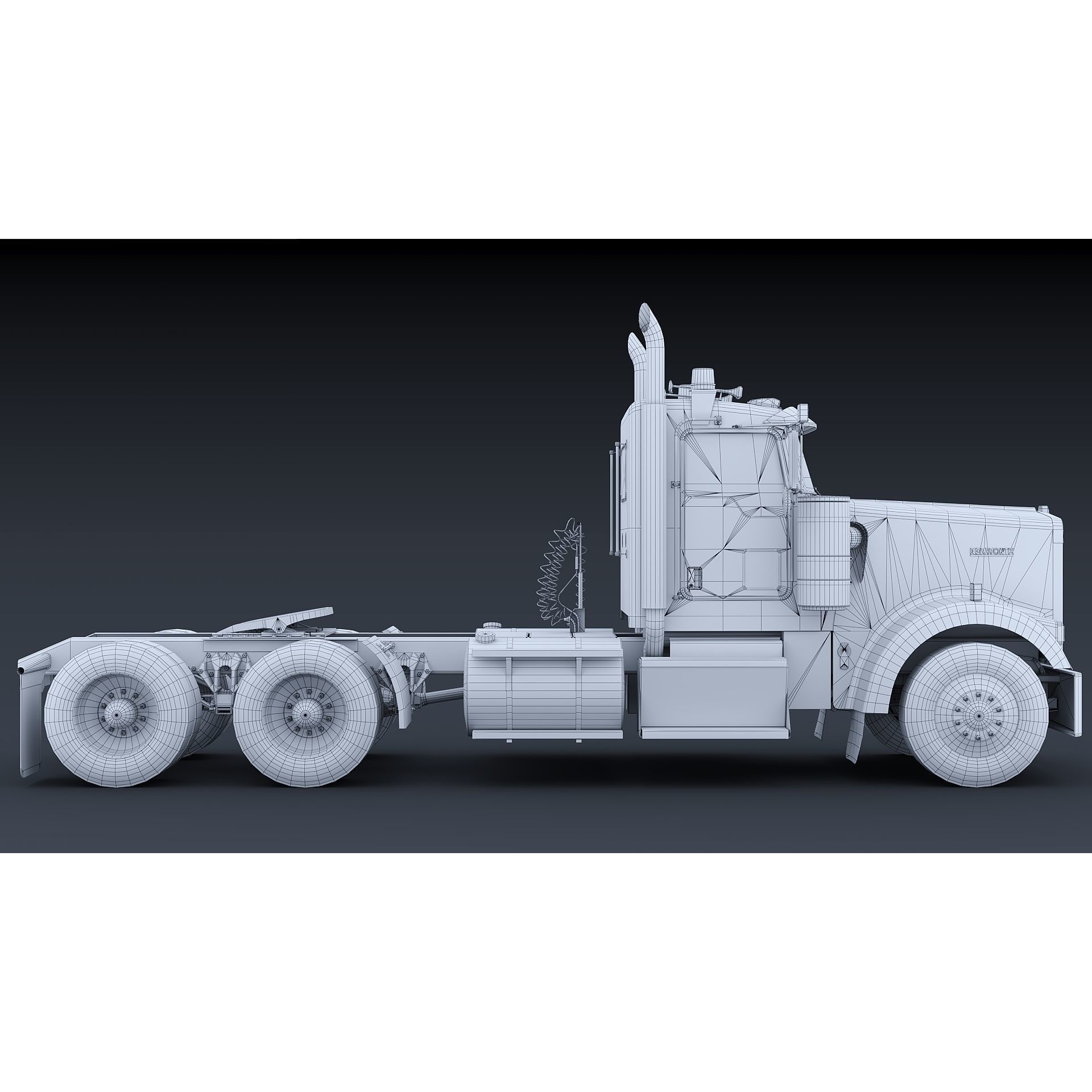 Kenworth W900 Daycab - Low-Poly Game-Ready 3D Model - View 35