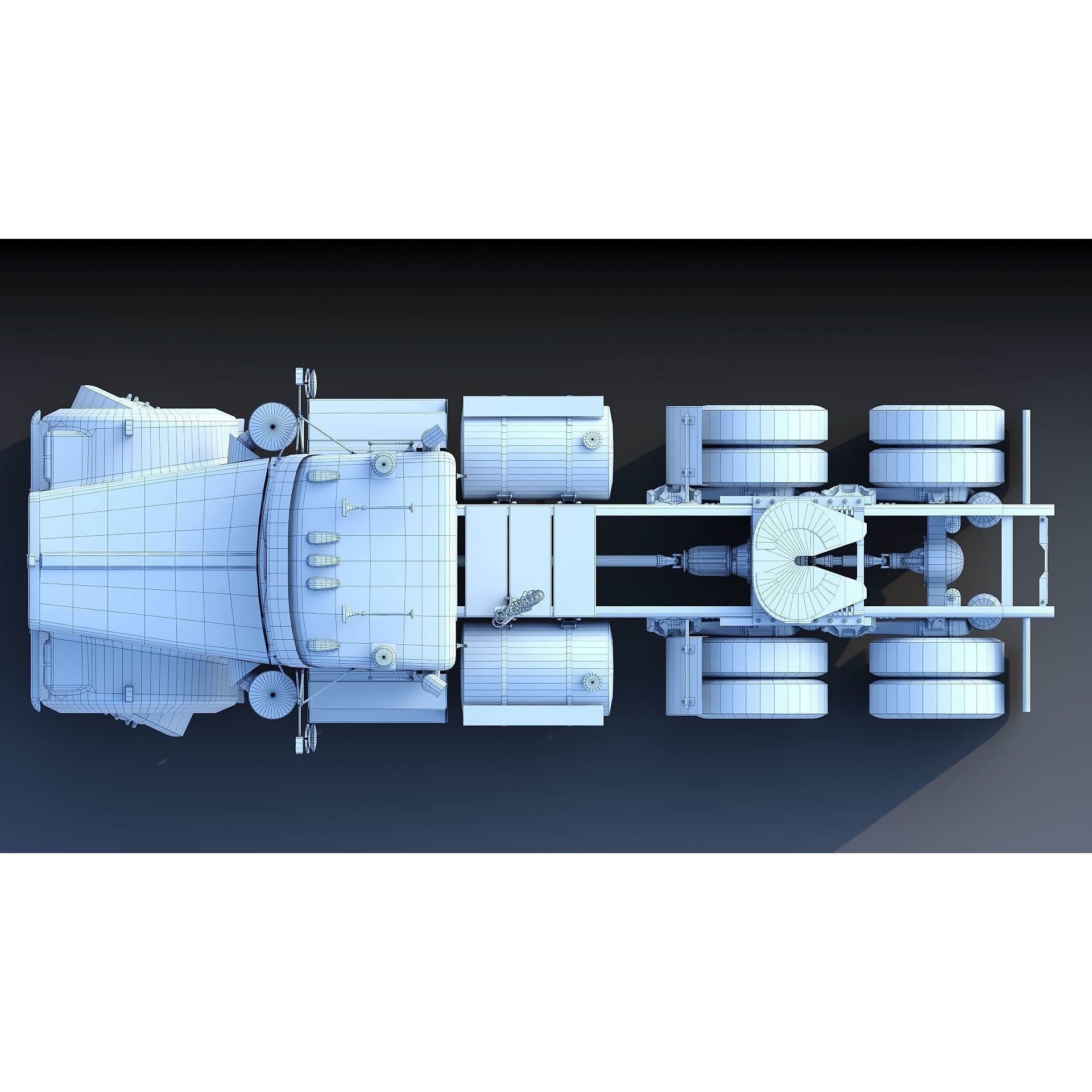 Kenworth W900 Daycab - Low-Poly Game-Ready 3D Model - View 38