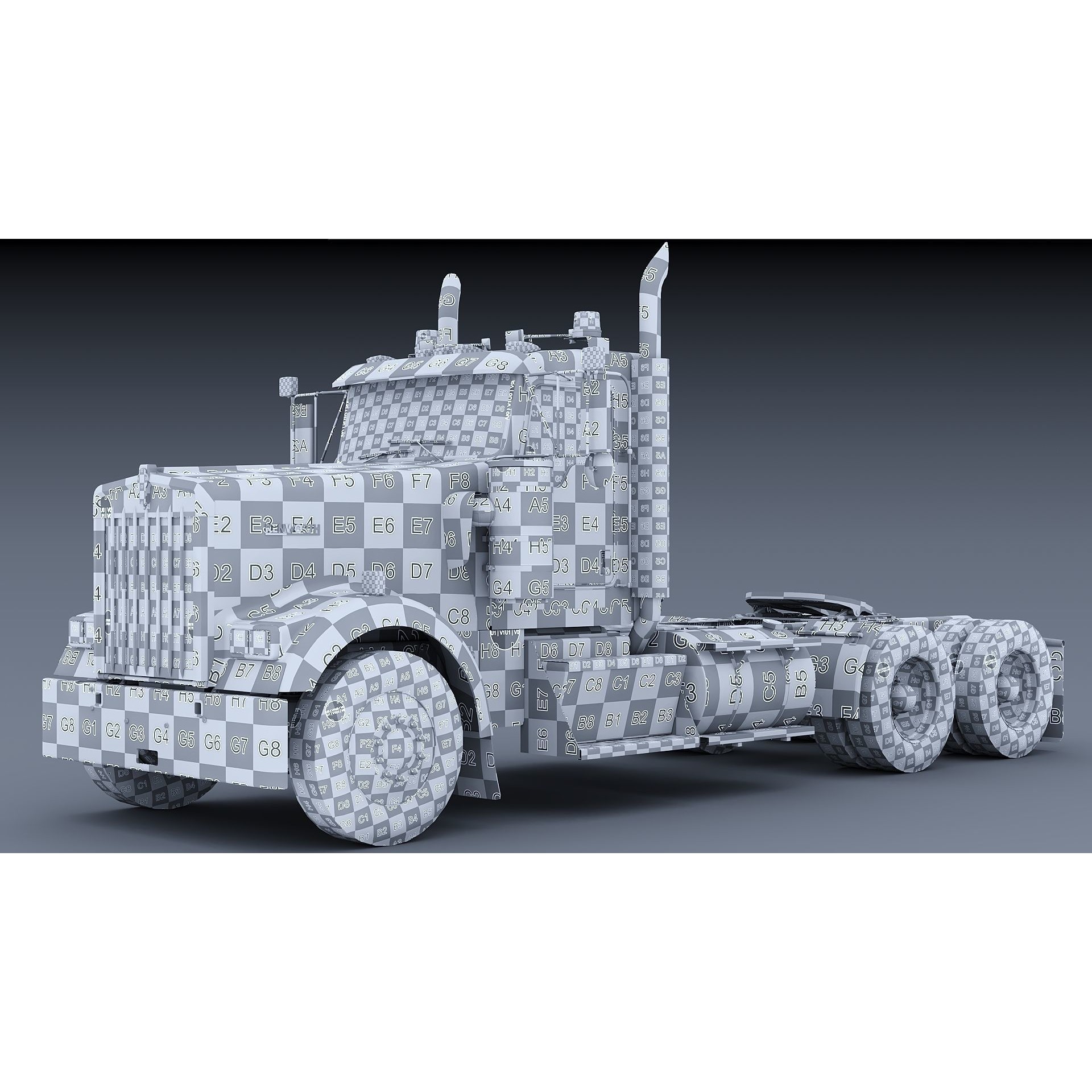 Kenworth W900 Daycab - Low-Poly Game-Ready 3D Model - View 40