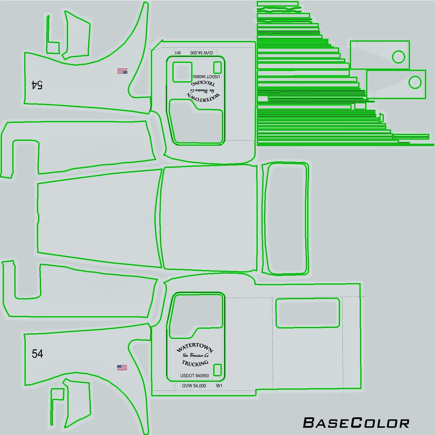 Kenworth W900 Daycab - Low-Poly Game-Ready 3D Model - View 48