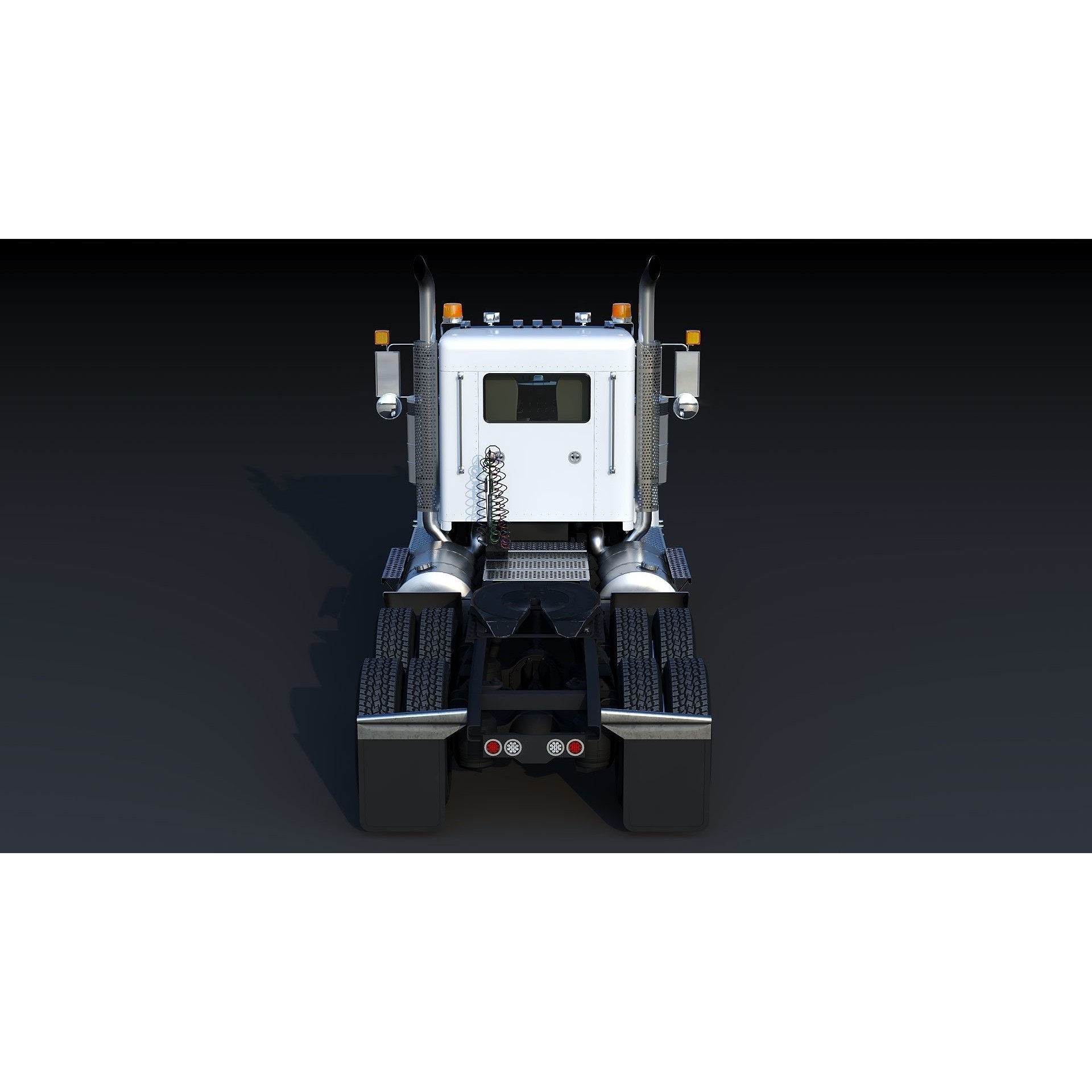 Kenworth W900 Daycab - Low-Poly Game-Ready 3D Model - View 6