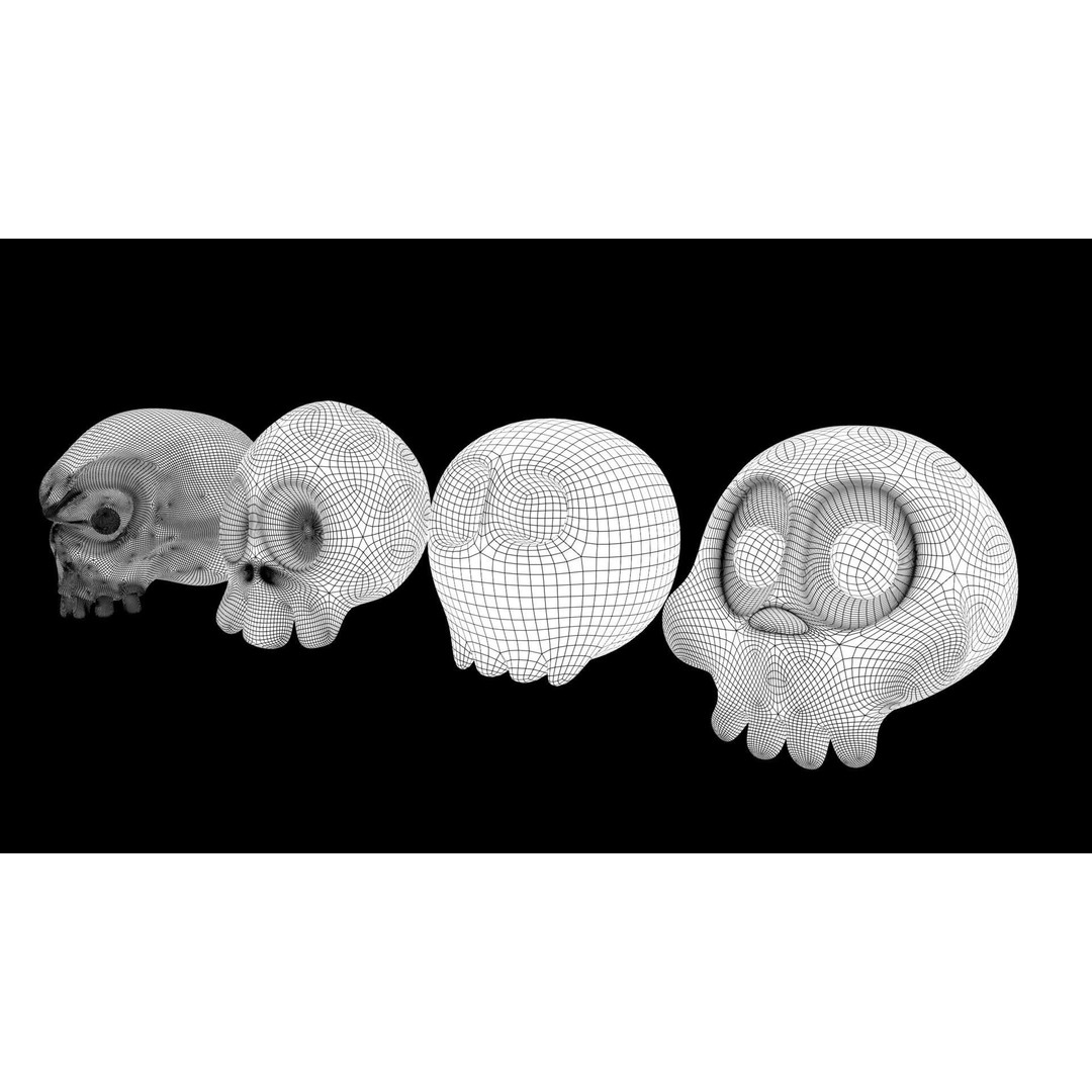 Toon Skull 3D Model – Low Poly Cartoon Skull Pack, Game Ready