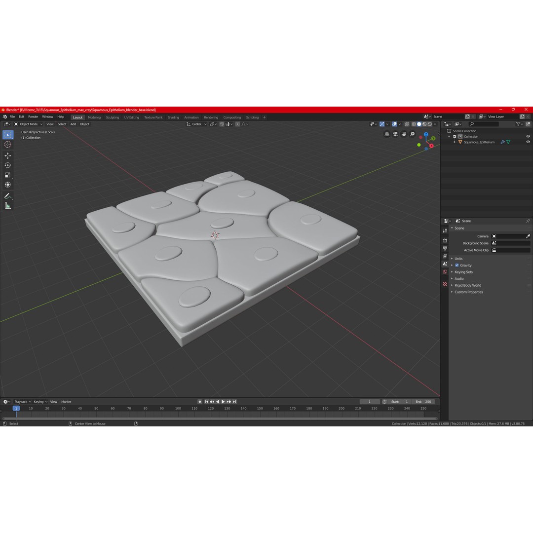 Squamous Epithelium 3D Model – High-Quality Anatomical Tissue, FBX, PBR - View 18