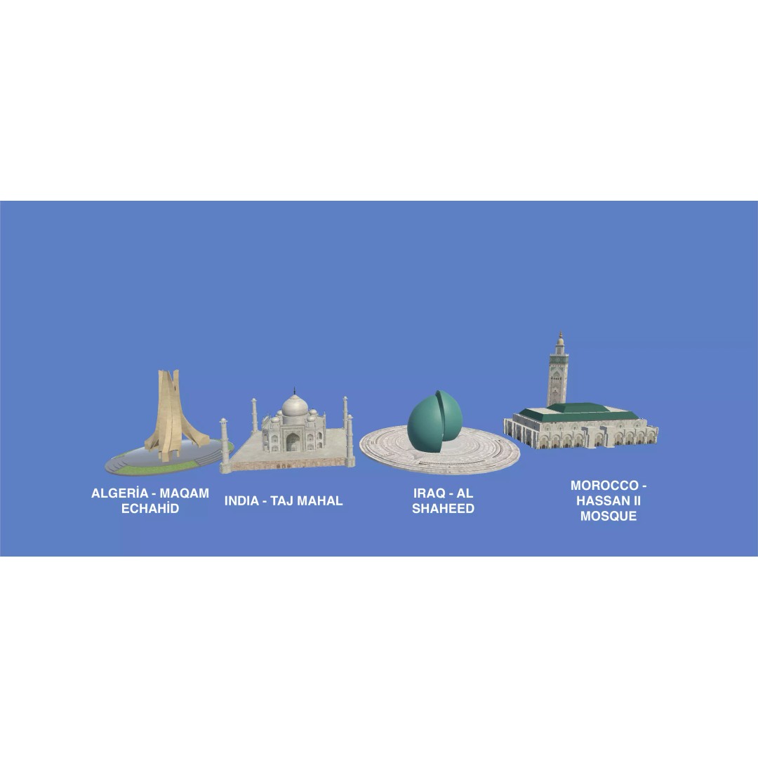 Landmark Architecture Pack 3D Model – Low Poly Game Assets, FBX/OBJ - View 2