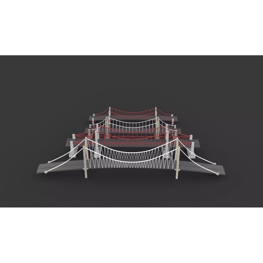 Suspension Bridge 3D Model – PBR Game Asset, FBX, OBJ, Blender - View 15