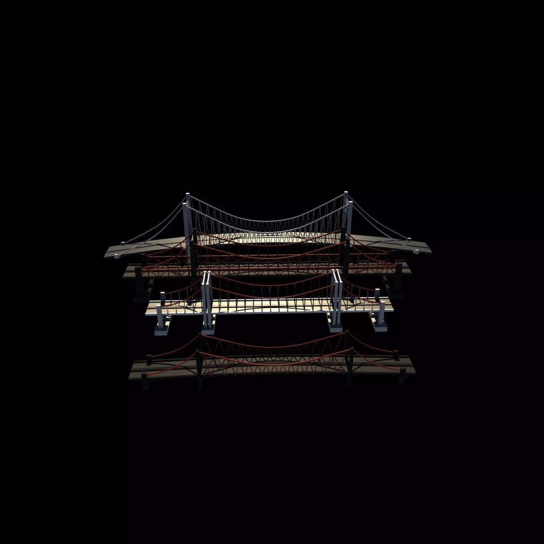 Suspension Bridge 3D Model – PBR Game Asset, FBX, OBJ, Blender - View 8