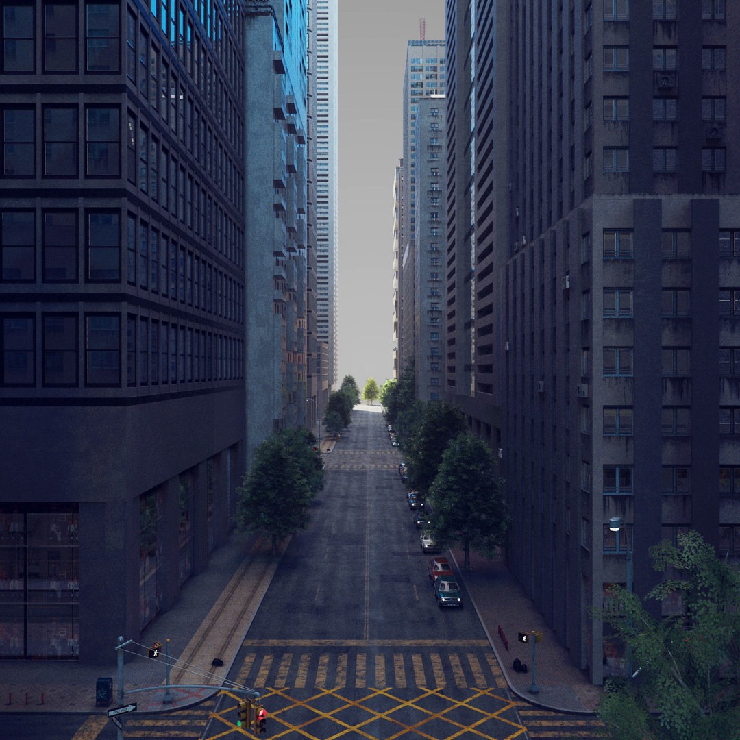 Realistic City S7 3D Model – Low Poly Urban Environment, FBX - View 10