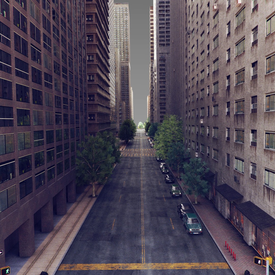 Realistic City S7 3D Model – Low Poly Urban Environment, FBX - View 11