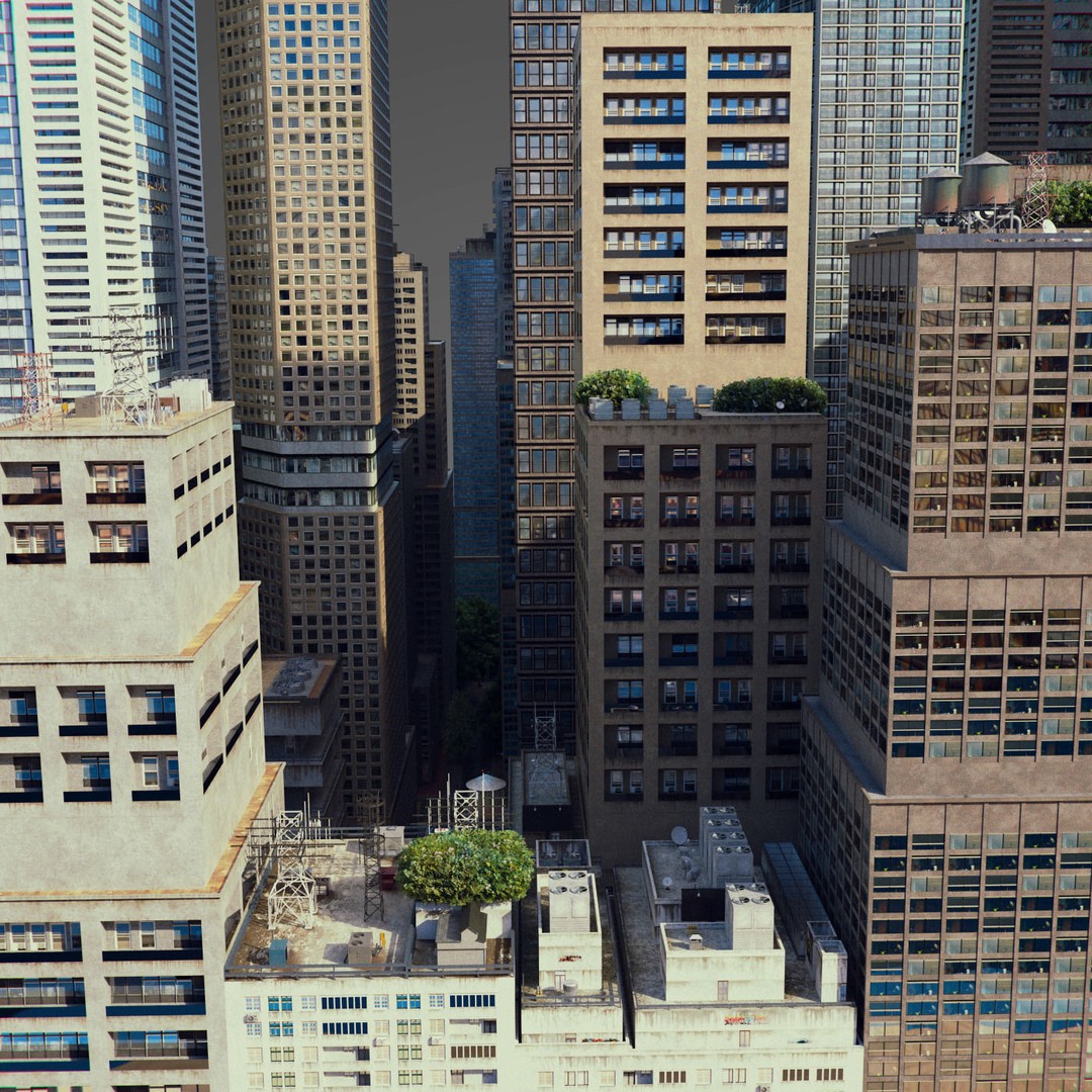 Realistic City S7 3D Model – Low Poly Urban Environment, FBX - View 3