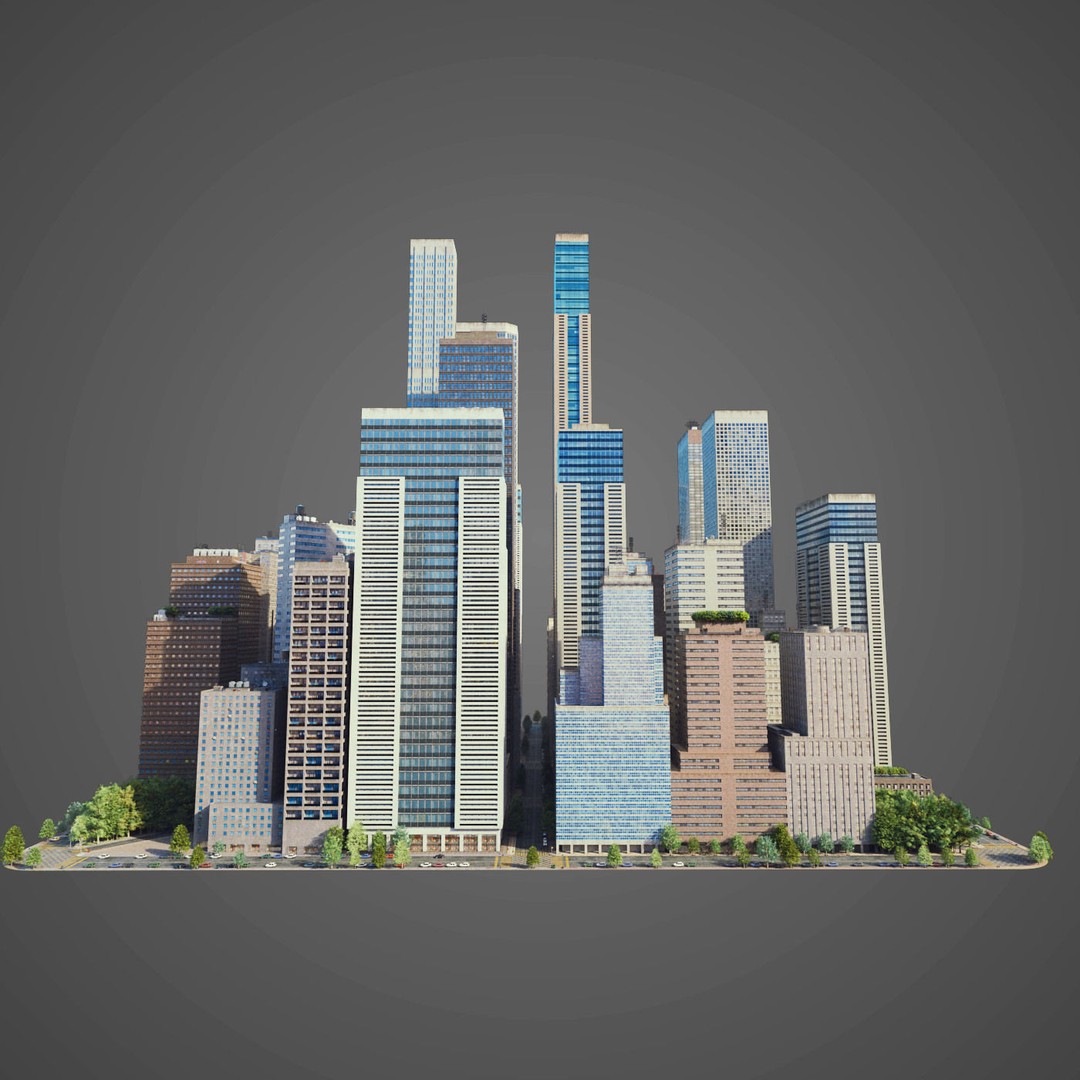 Realistic City S7 3D Model – Low Poly Urban Environment, FBX - View 7