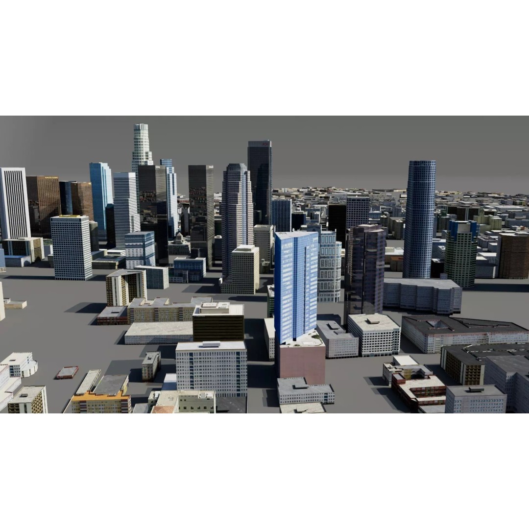 Big City 3D Model – Low Poly Architectural Asset, FBX - View 3
