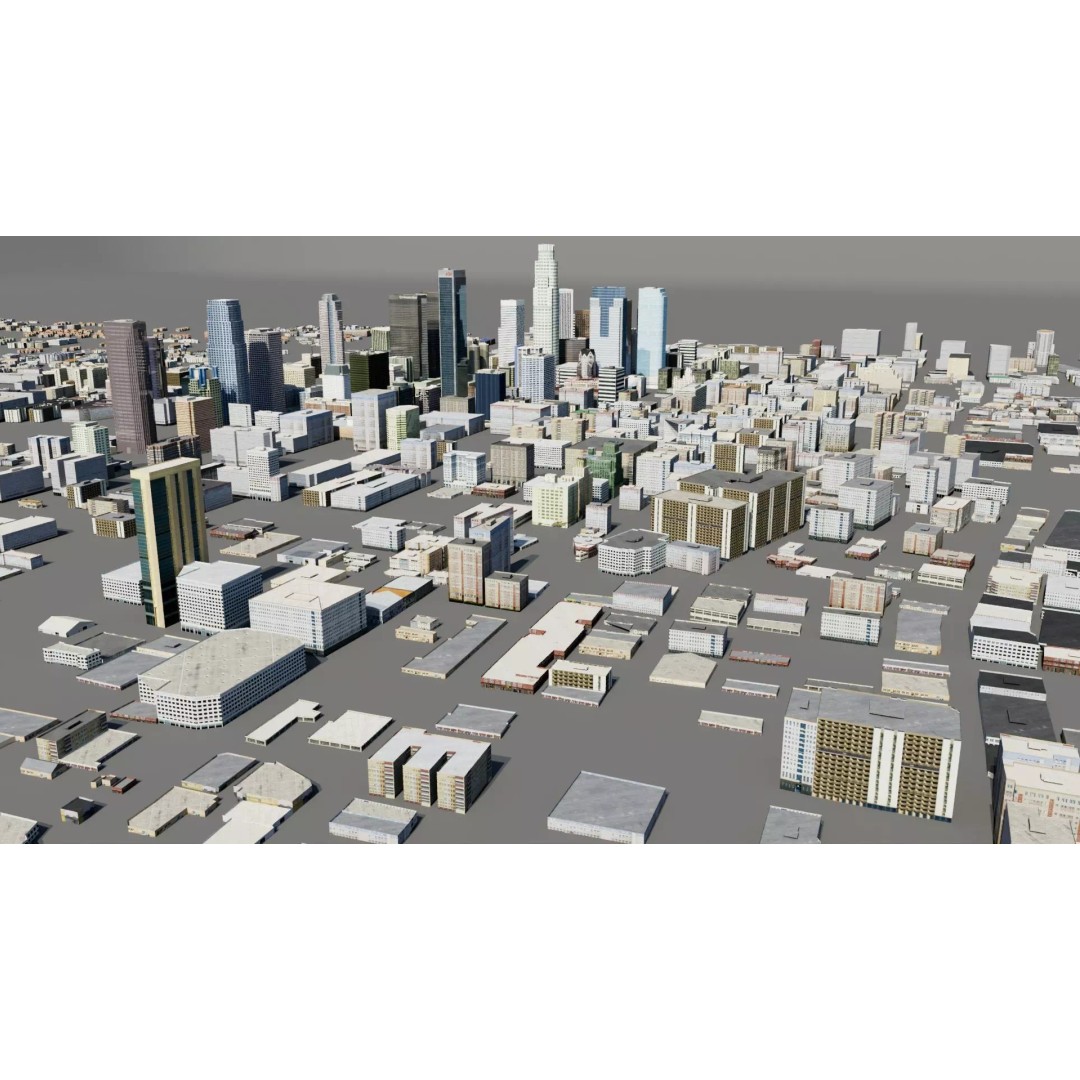 Big City 3D Model – Low Poly Architectural Asset, FBX - View 6