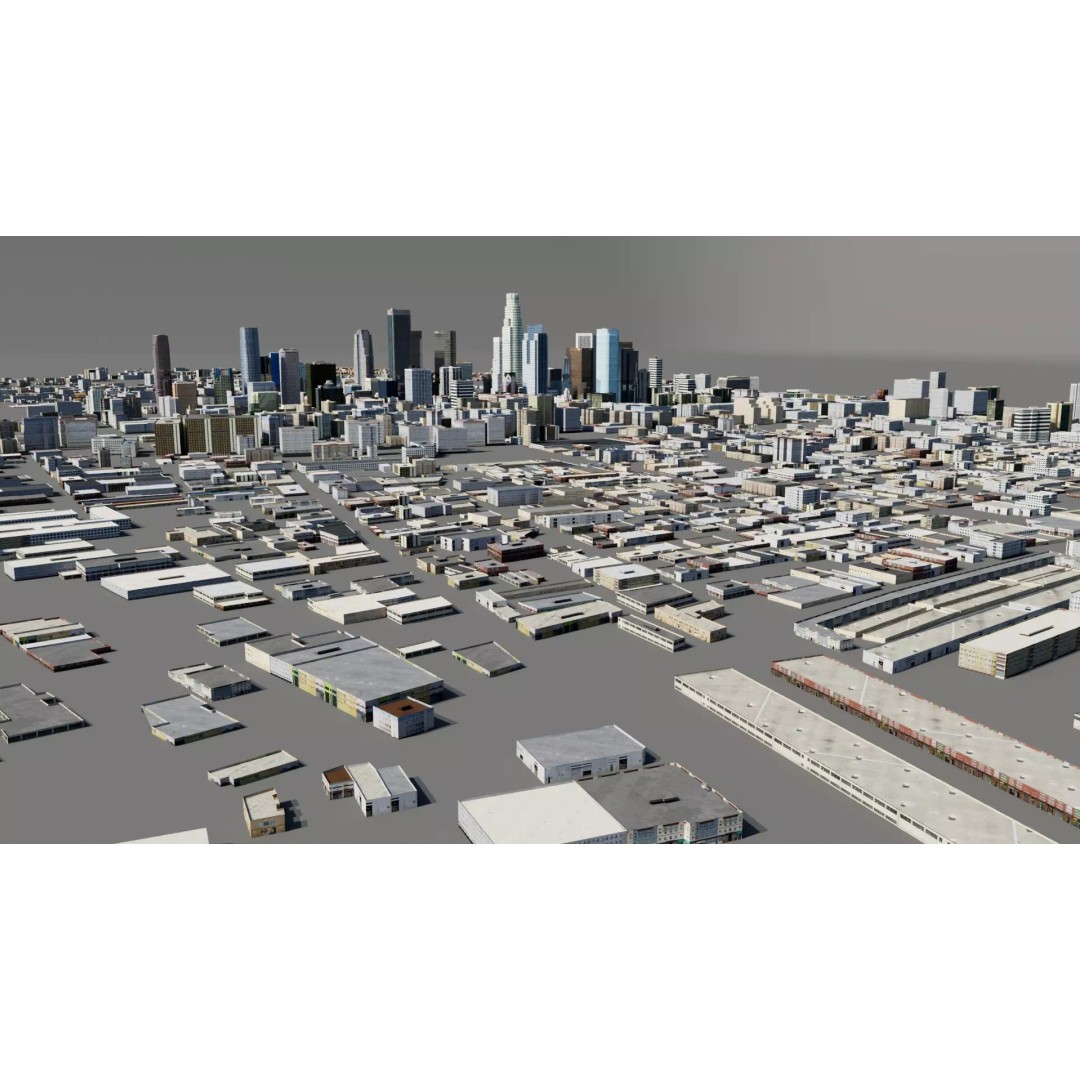 Big City 3D Model – Low Poly Architectural Asset, FBX - View 7