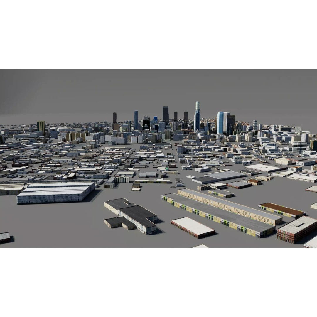 Big City 3D Model – Low Poly Architectural Asset, FBX - View 8