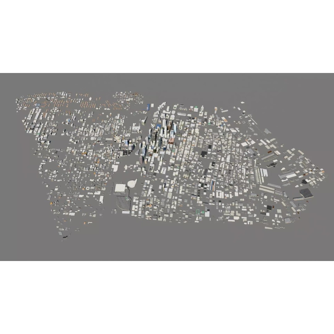 Big City 3D Model – Low Poly Architectural Asset, FBX - View 9