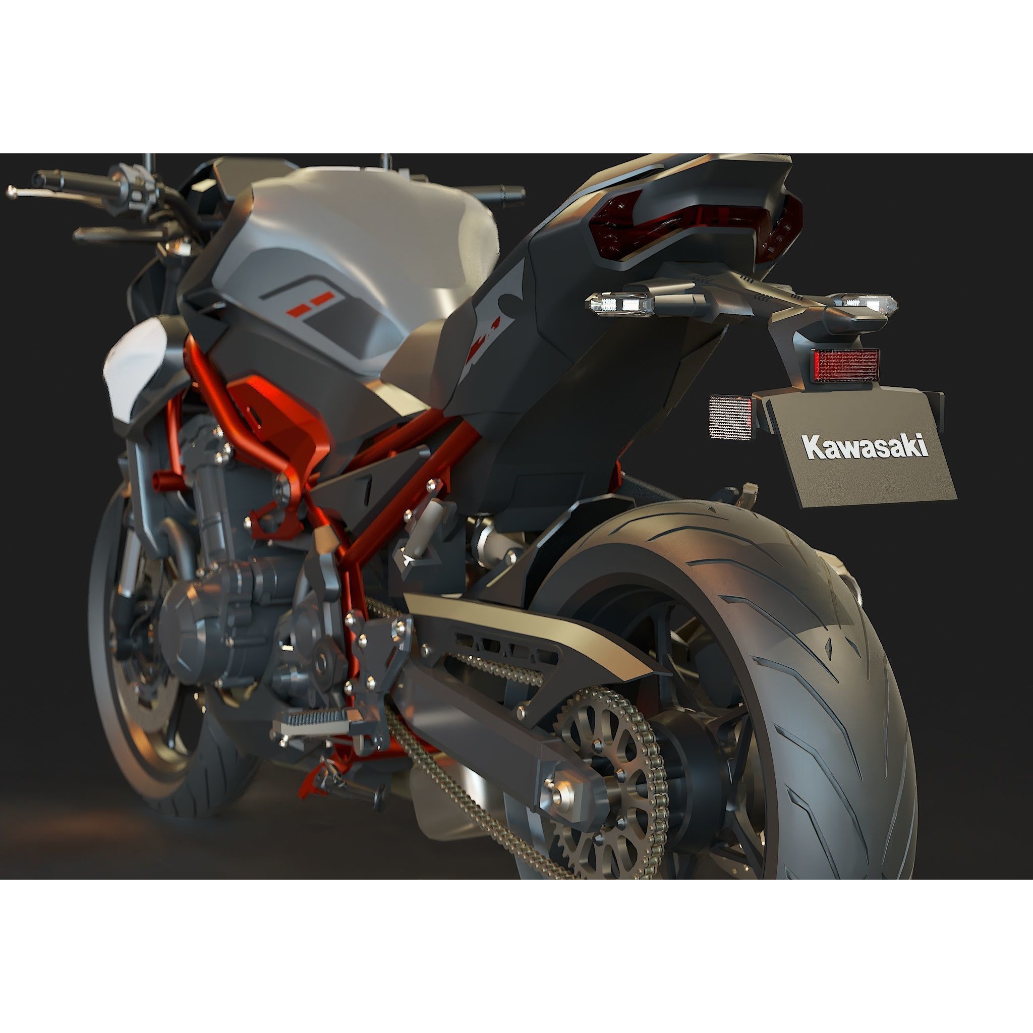 Kawasaki Z900 2025 - Base Mesh 3D Model