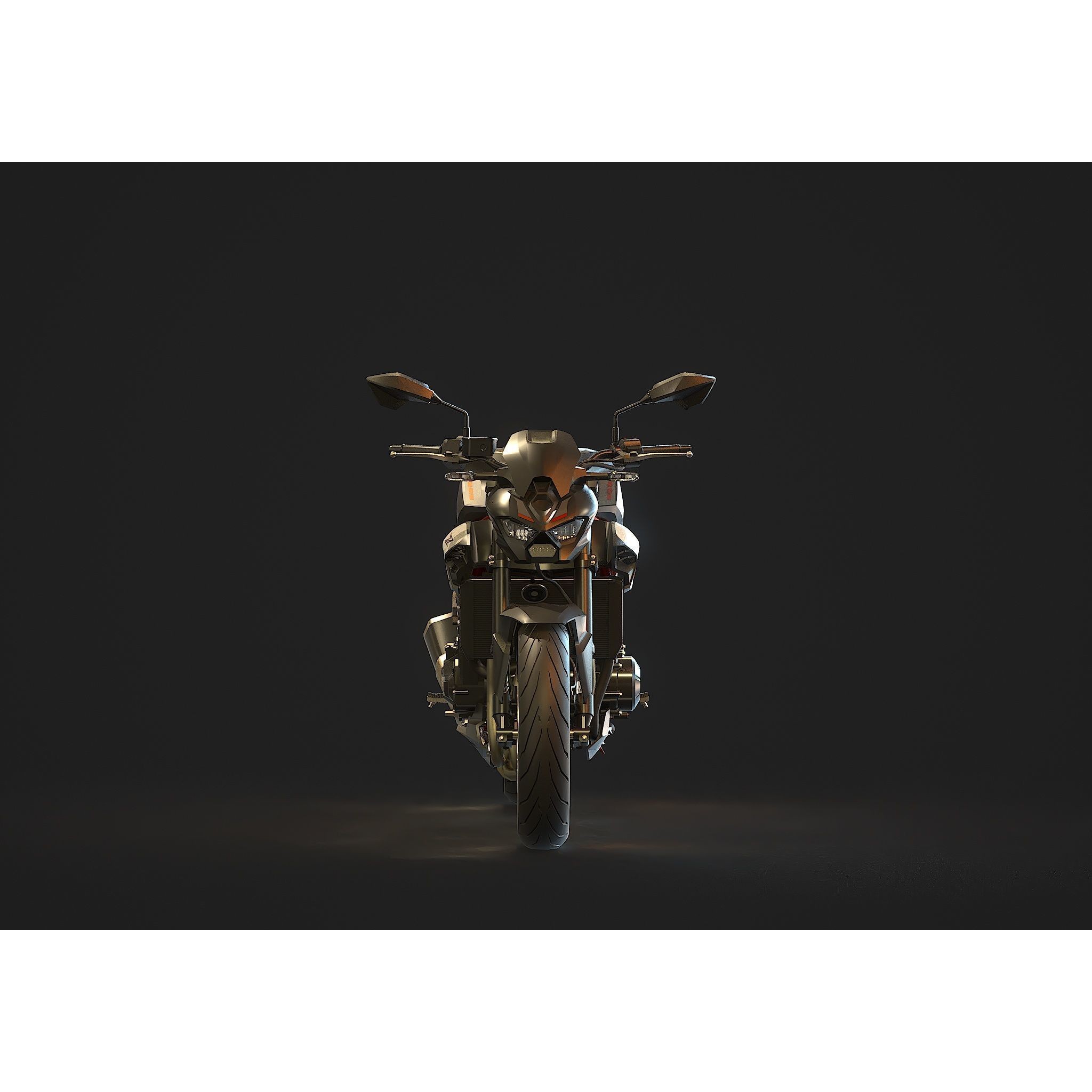 Kawasaki Z900 2025 - Base Mesh 3D Model - View 6