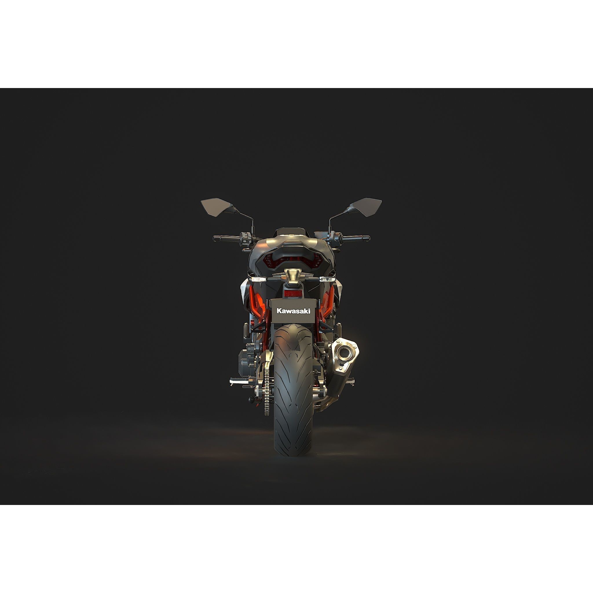 Kawasaki Z900 2025 - Base Mesh 3D Model - View 7