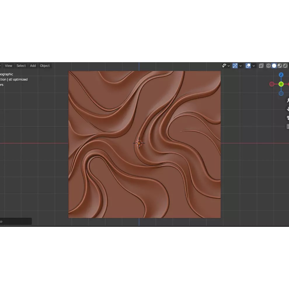 Modern Abstract Organic Wave Decor 3D Model – CNC Ready STL, FBX, OBJ - View 12