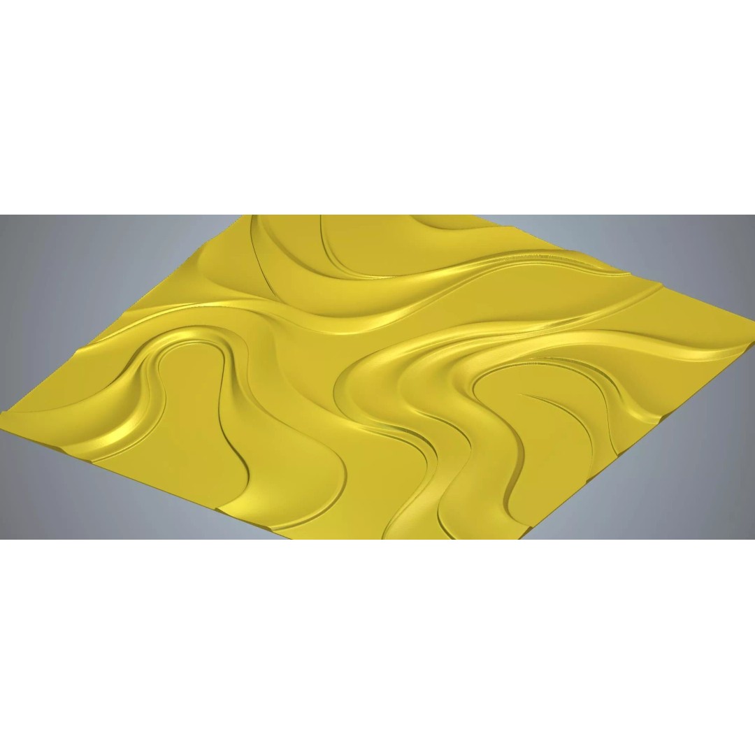 Modern Abstract Organic Wave Decor 3D Model – CNC Ready STL, FBX, OBJ - View 15