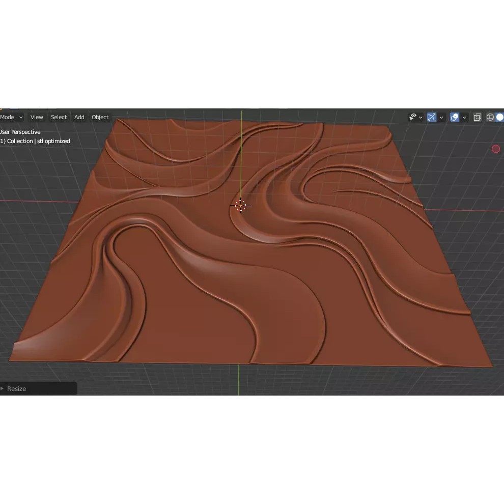Modern Abstract Organic Wave Decor 3D Model – CNC Ready STL, FBX, OBJ - View 16