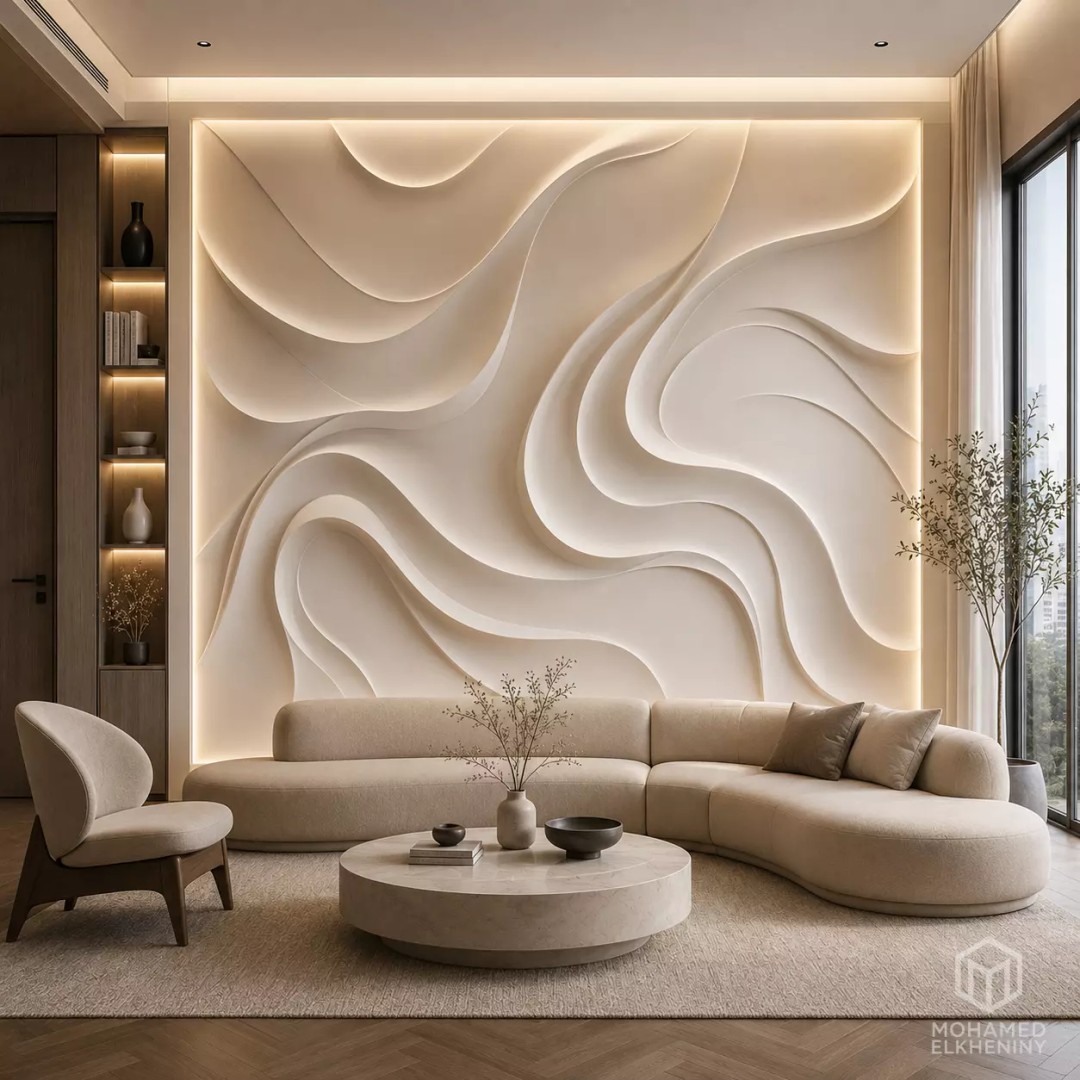 Modern Abstract Organic Wave Decor 3D Model – CNC Ready STL, FBX, OBJ - View 2