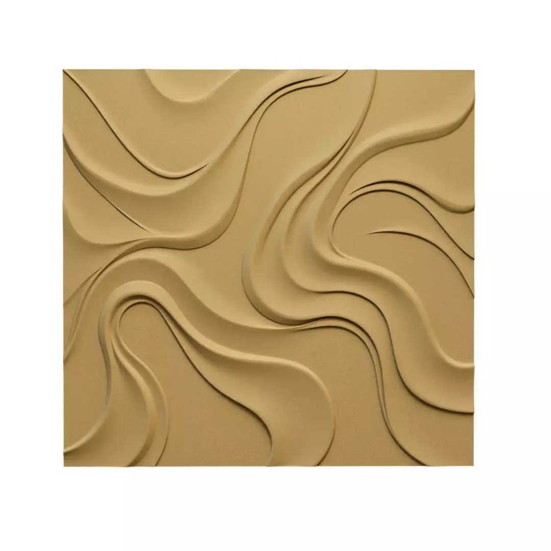 Modern Abstract Organic Wave Decor 3D Model – CNC Ready STL, FBX, OBJ - View 3