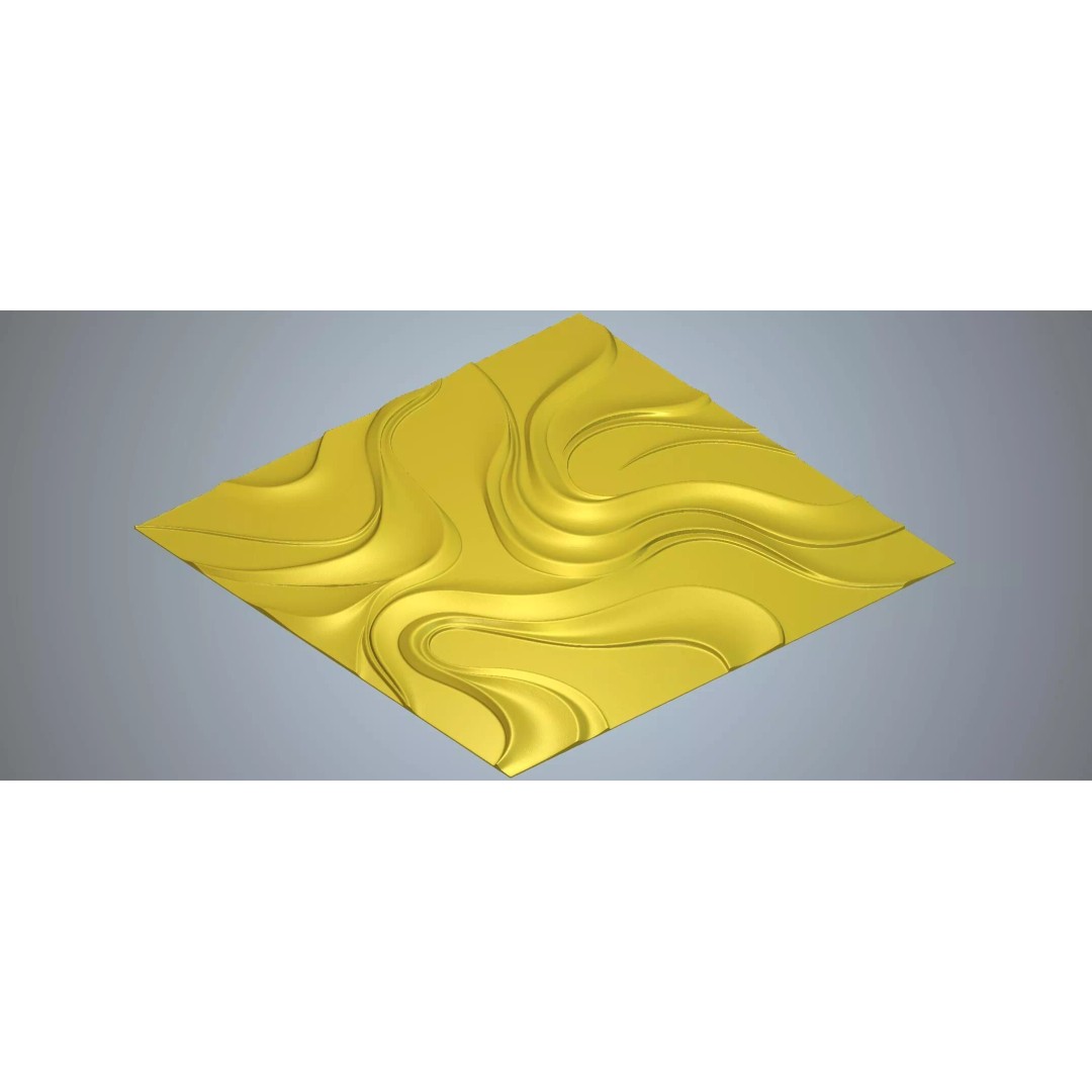 Modern Abstract Organic Wave Decor 3D Model – CNC Ready STL, FBX, OBJ - View 7