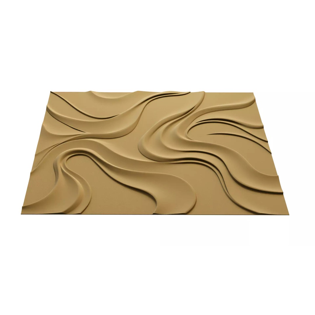 Modern Abstract Organic Wave Decor 3D Model – CNC Ready STL, FBX, OBJ - View 9