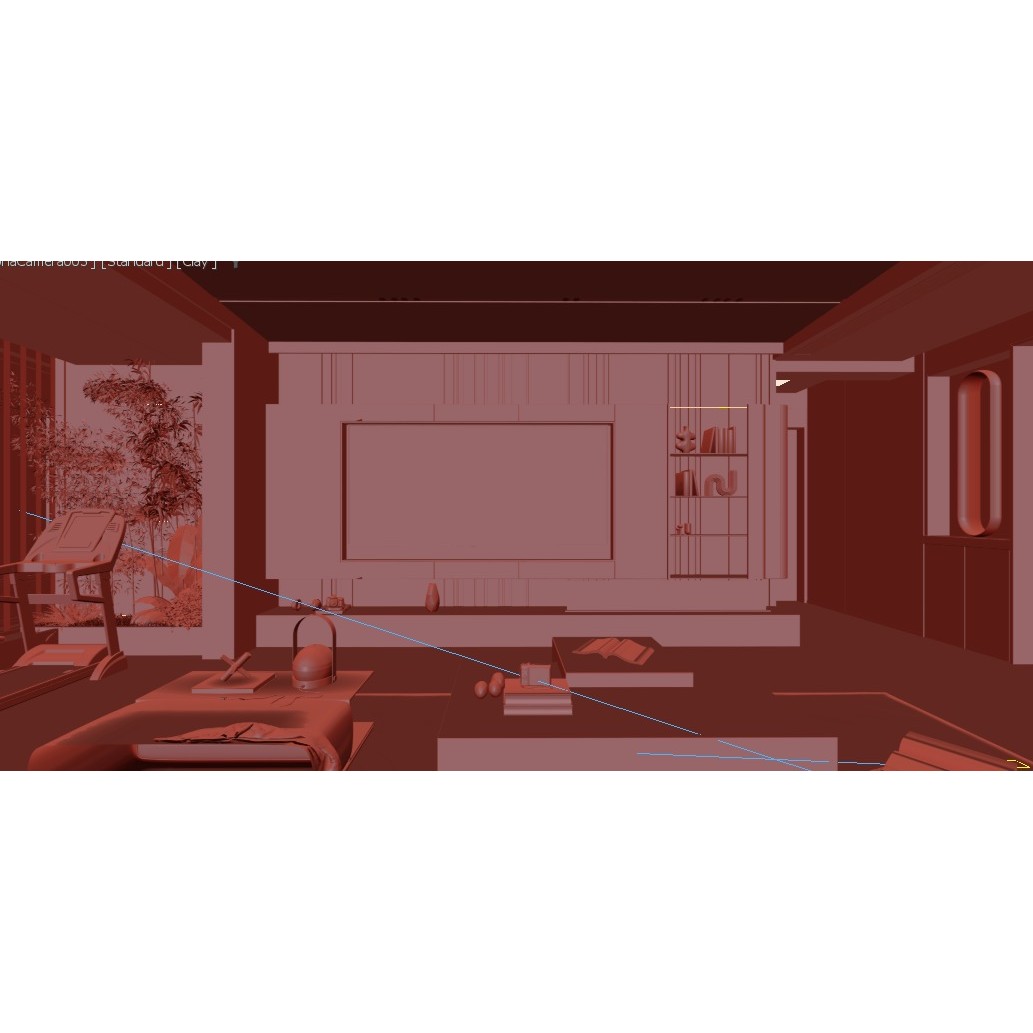 Living Room 3D Model – Modern Interior Scene with Textures, FBX, OBJ - View 22