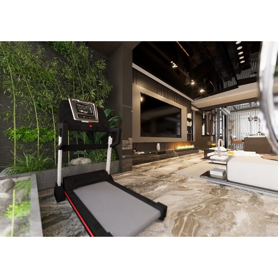 Living Room 3D Model – Modern Interior Scene with Textures, FBX, OBJ - View 6