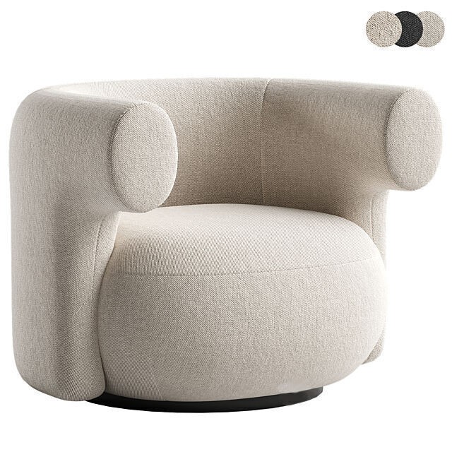 Burra Lounge Chair 3D Model – Modern Armchair, PBR Textures, FBX - View 3