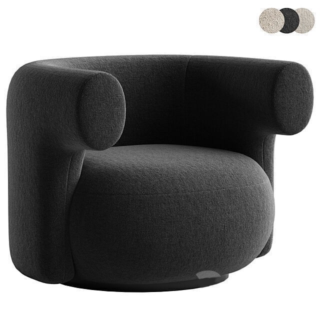 Burra Lounge Chair 3D Model – Modern Armchair, PBR Textures, FBX - View 4