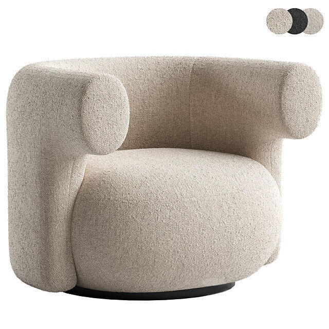 Burra Lounge Chair 3D Model – Modern Armchair, PBR Textures, FBX - View 5