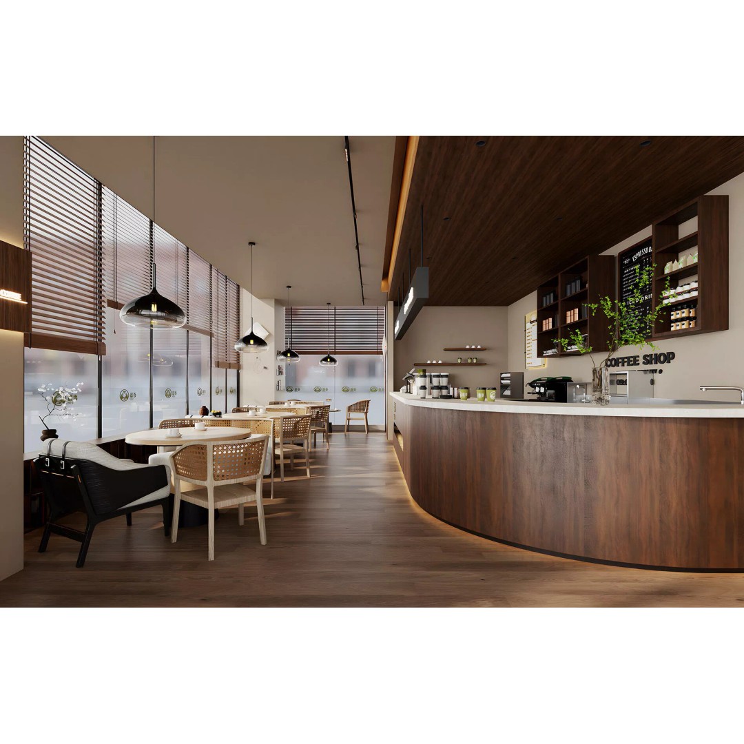 Coffee Shop 3D Model – Industrial Wabi-Sabi Style, PBR Textures - View 2