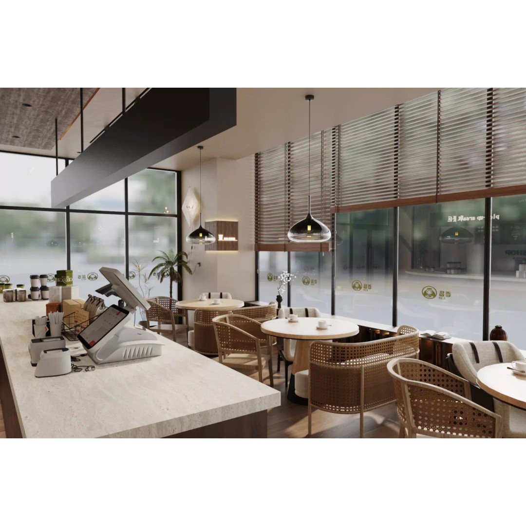 Coffee Shop 3D Model – Industrial Wabi-Sabi Style, PBR Textures - View 6