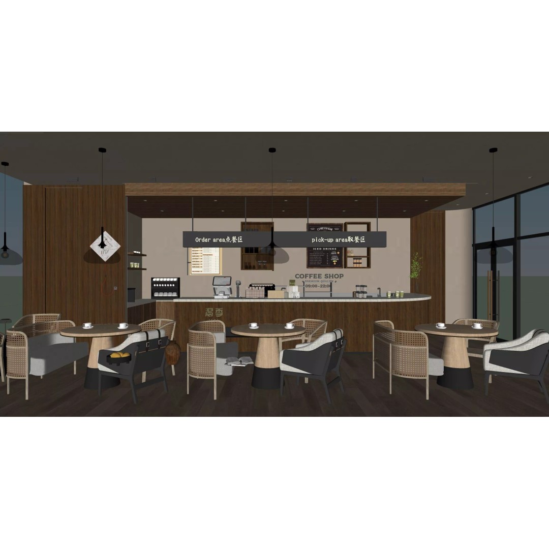 Coffee Shop 3D Model – Industrial Wabi-Sabi Style, PBR Textures - View 9
