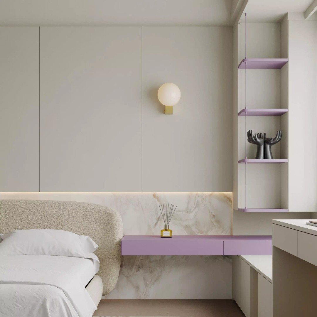 Modern Minimalist Bedroom 3D Model – High Poly Interior Asset, FBX, OBJ - View 4
