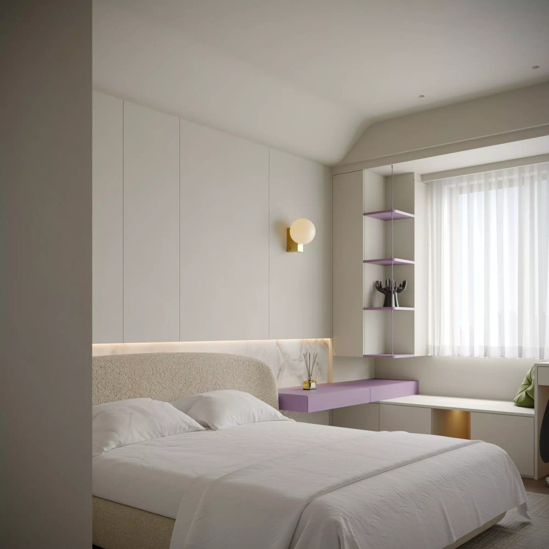 Modern Minimalist Bedroom 3D Model – High Poly Interior Asset, FBX, OBJ - View 6