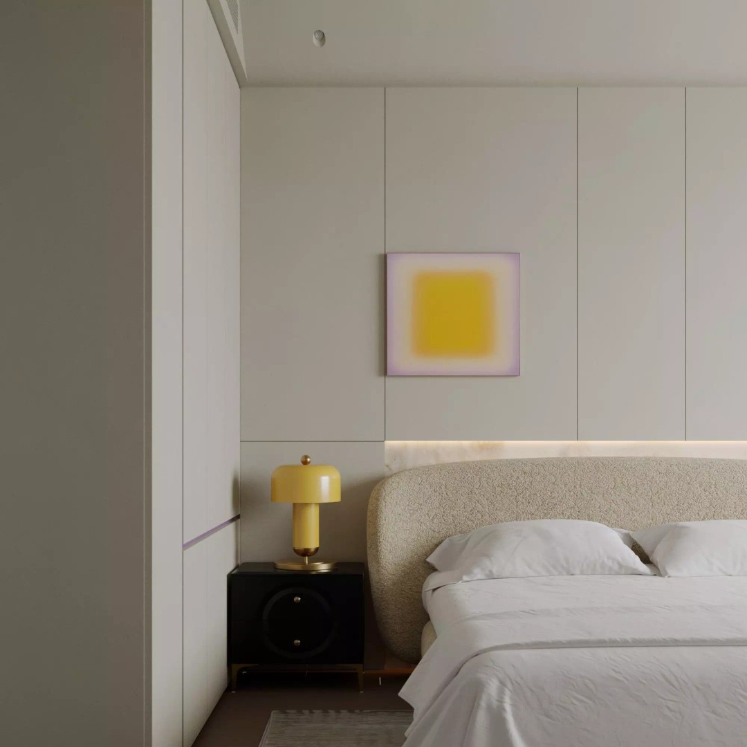 Modern Minimalist Bedroom 3D Model – High Poly Interior Asset, FBX, OBJ - View 7