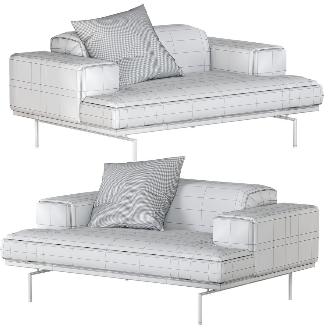 Living Divani SUMO Armchair 3D Model – Modern Furniture Asset, FBX, OBJ - View 11