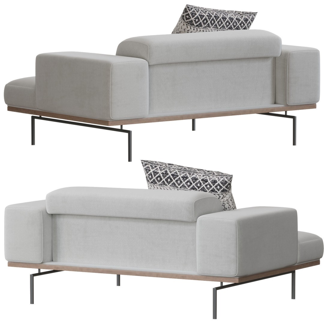 Living Divani SUMO Armchair 3D Model – Modern Furniture Asset, FBX, OBJ - View 4